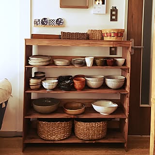 かご収納 食器棚diyのインテリア 手作りの実例 Roomclip ルームクリップ