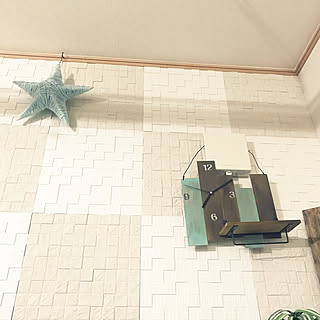 壁/天井/時計DIY/画用紙バーンスター★/インスタ→chiisoccer_11/エコカラットタイル...などのインテリア実例 - 2017-10-10 20:05:26