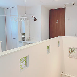 バス/トイレ/アート/アイビー柄/白の間/アクセントクロス...などのインテリア実例 - 2019-02-07 17:07:43