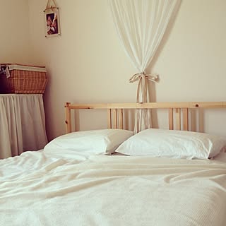 ベッド周り/バスケット/ホワイトインテリア/ベッド 和室/ナチュラル...などのインテリア実例 - 2013-08-30 12:00:43