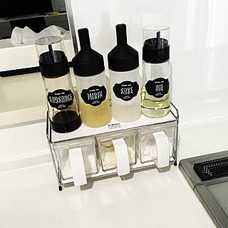 キッチン/調味料/ラベル/モノトーン/モノトーンインテリア...などのインテリア実例 - 2015-11-10 08:48:36