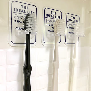 歯ブラシホルダー/モノトーン/ももたくママ/100均/セリア...などのインテリア実例 - 2019-05-04 21:09:01