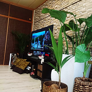 部屋全体/フローリングにした和室/アクセントクロス/タイル風壁紙/アジアン...などのインテリア実例 - 2018-08-24 16:29:40