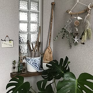 玄関/入り口/girls-truckinちゃんの作品☆/オール/モンステラ♡/セリアの雑貨...などのインテリア実例 - 2017-07-04 08:12:50