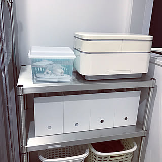 オキシ漬け中/糸くずフィルター/洗濯機まわりの収納/美顔器/洗剤置き場...などのインテリア実例 - 2020-01-17 14:58:44