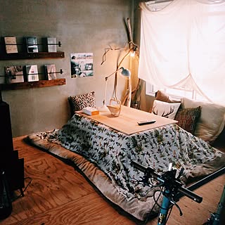 リビング/こたつ天板DIY/こたつ/照明/団地リノベーション...などのインテリア実例 - 2015-11-08 12:57:04