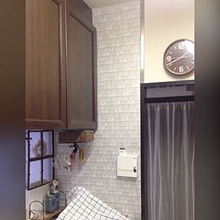 キッチン/インスタ→s.tomo.325/キッチン改造中☆/セリアレンガシートのインテリア実例 - 2015-07-23 06:49:35