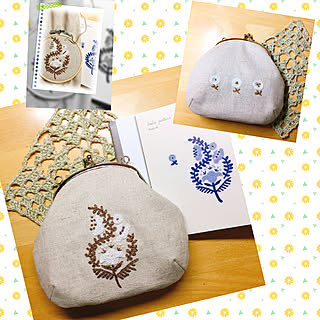 刺繍 初心者です がま口財布ハンドメイド のインテリア実例 Roomclip ルームクリップ