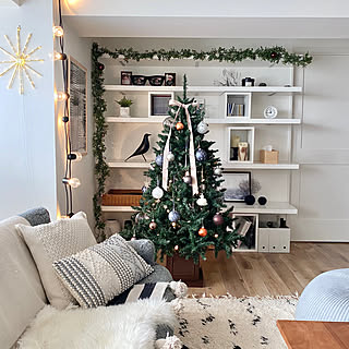 クリスマスツリー150cm/オーナメント/ベルベットリボン/クリスマス/クリスマスツリー...などのインテリア実例 - 2019-12-02 13:05:33