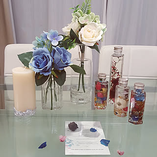 棚/ホワイトインテリア/ガラステーブル/ハーバリウム/白い床...などのインテリア実例 - 2020-01-21 23:55:46