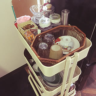 キッチン/台所収納/おうちカフェ/イケアのワゴン/IKEA...などのインテリア実例 - 2018-12-14 13:14:01