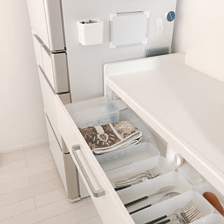 棚/キッチン/ホワイトインテリア/キッチン収納/シンプルライフ...などのインテリア実例 - 2019-11-19 23:13:29