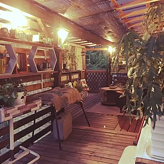 玄関/入り口/照明/いつもいいねやコメありがとうございます♡/いいね!押し逃げばかりでごめんなさい。/ウッドデッキ DIY...などのインテリア実例 - 2017-07-15 15:42:15