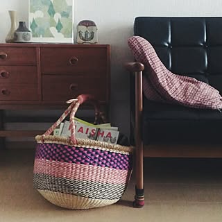 かご/点と線模様製作所/ブルキナバスケット/カリモク60のインテリア実例 - 2014-07-05 19:54:16