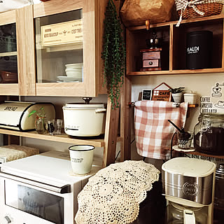 背面キッチン/ニトリ/ブレッド缶/コーヒーメーカー/バルミューダザレンジ...などのインテリア実例 - 2020-01-21 09:12:18