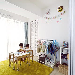 ベッド周り/unico カーテン/防音カーペット/IKEA/こどもと暮らす...などのインテリア実例 - 2017-11-10 19:05:17