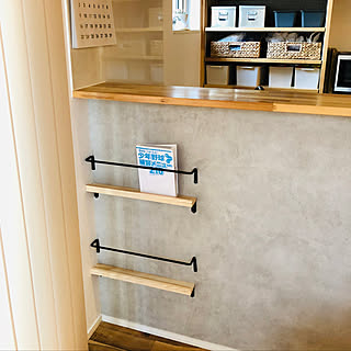 アイアンバー/本棚DIY/本棚/カフェ風/DIY...などのインテリア実例 - 2020-02-24 22:12:51