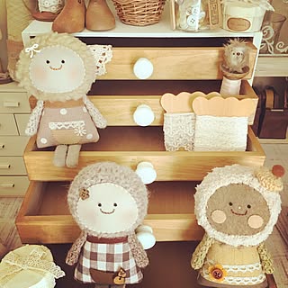 机/ぬいぐるみ手作り/カフェの妖精/ぬいぐるみ/ハンドメイド...などのインテリア実例 - 2017-04-21 13:50:02