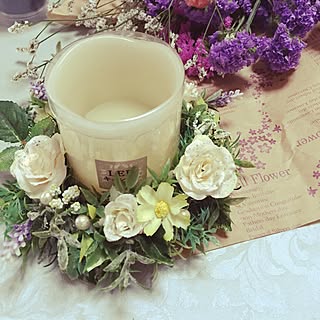 ラメパウダー/リース 手作り/LEDキャンドル/ニトリ/ハンドメイドのインテリア実例 - 2016-08-27 15:24:25