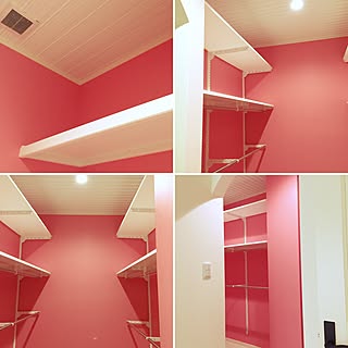 壁 天井 アクセントクロス ピンクのインテリア実例 Roomclip ルームクリップ