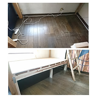 一人で頑張りました!/ロフトベットの下/丸のこでカット/ミッション終了/いつもありがとうございます♪感謝☆...などのインテリア実例 - 2018-09-17 17:09:05