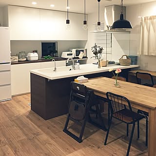 無垢フローリング リクシルキッチンのインテリア実例 Roomclip ルームクリップ