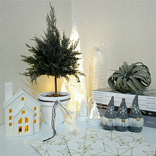 クリスマス/mi-さんの小さなクリスマスツリー/mi-さんの雑誌型収納ボックス/mi-さんのシルバーリーフのtree/seria...などのインテリア実例 - 2017-12-25 21:07:55