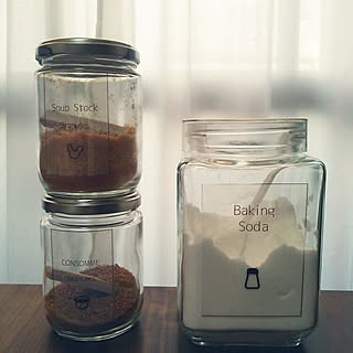 キッチン/賃貸/一人暮らし/自作ラベル/調味料入れ...などのインテリア実例 - 2015-12-09 18:26:59