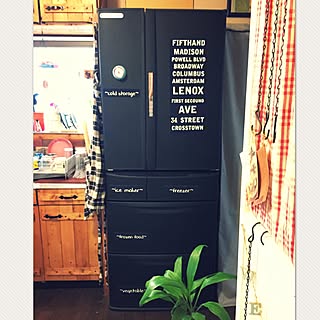 黒板塗料 冷蔵庫リメイクのインテリア実例 Roomclip ルームクリップ