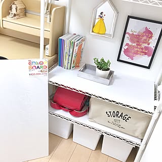 机/ランドセル置き場/子ども部屋/カラーボード/ダイソー...などのインテリア実例 - 2017-04-27 16:13:22