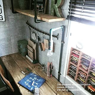 机/DIY/ブログ更新しました╰(*´︶`*)╯/塩ビパイプのライト/塩ビパイプの棚...などのインテリア実例 - 2016-08-10 13:18:21