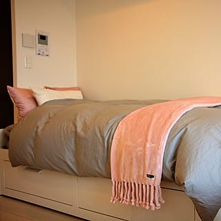 1k 白 グレー ピンクのインテリア レイアウト実例 Roomclip ルームクリップ