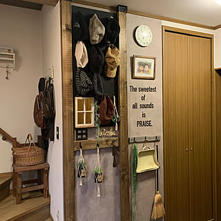 玄関/入り口/セリア/キャンドゥ/有孔ボード/niko and…...などのインテリア実例 - 2020-01-20 19:16:37
