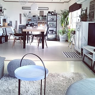 部屋全体/シャンブルプフ❤/シャギーラグ❤/グレー大好き❤❤/ダイニングテーブル天板...などのインテリア実例 - 2016-03-18 15:06:55