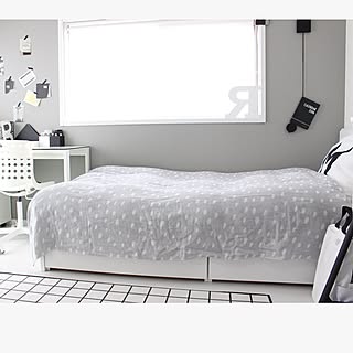 ベッド周り/白黒/北欧/白黒マニア/モノトーン...などのインテリア実例 - 2017-04-21 11:04:10