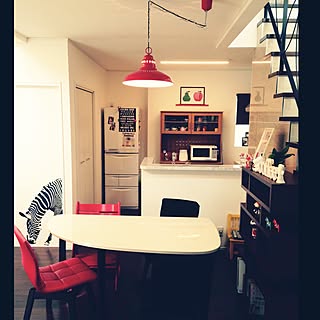 キッチン/今日急に寒すぎる(; ̄O ̄)/赤色を見ると欲しくなる( ̄▽ ̄)/照明/階段...などのインテリア実例 - 2015-03-23 17:10:41