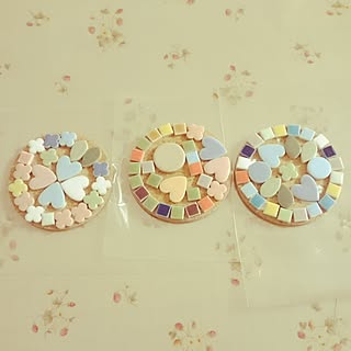 リビング/カメラマークが出たので/コースター手作り/タイルコースターのインテリア実例 - 2017-02-11 18:26:25