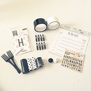 白黒雑貨/モノトーンに憧れて/キャンドゥ/モノトーン/モノトーン雑貨...などのインテリア実例 - 2017-04-02 13:44:38