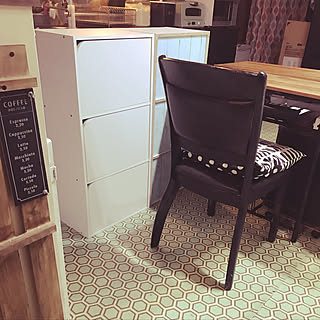 キッチン/ダイソーリメイクシート/キッチンテーブルDIY/キッチンカウンター/にとり♡/ニトリのカラーボックスでDIY...などのインテリア実例 - 2018-02-28 21:12:49