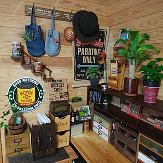 壁/天井/セリア/観葉植物/フェイクグリーン♡/ウッドサイン...などのインテリア実例 - 2017-09-06 18:19:24