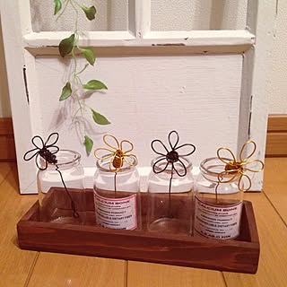 リビング/試作品/ハンドメイド/ワイヤークラフト/お花♪に見えてくれたら嬉しい/スマホぐるぐる症状(;´ω`)...などのインテリア実例 - 2014-08-24 18:32:46