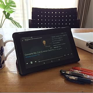 机/Kindlefire/音楽を聴きながら/観葉植物/モンステラ...などのインテリア実例 - 2017-06-12 13:37:11