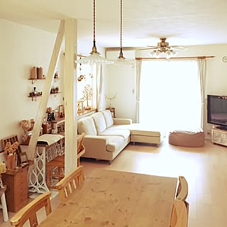 リビング/オーダーダイニングテーブル/小引き出し/無印良品 体にフィットするソファー/ニトリのソファー...などのインテリア実例 - 2016-02-18 09:58:32