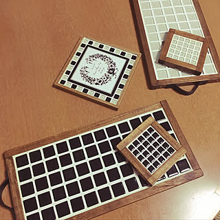キッチン/木製トレイ/鍋敷き/コースター/タイル...などのインテリア実例 - 2018-04-17 08:29:20