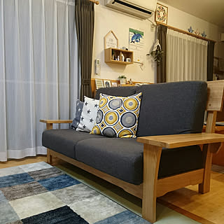 リビング/ソファ/IKEA/クッションカバー/☆柄クッションカバーはニトリ...などのインテリア実例 - 2018-07-13 22:24:12