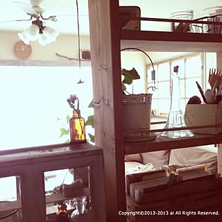 キッチン/キッチンカウンター/手作り棚/DIY/キッチンカウンターからのインテリア実例 - 2013-01-01 13:00:36