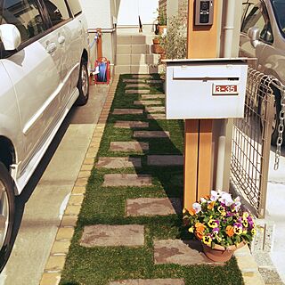 玄関アプローチ 人工芝のインテリア実例 Roomclip ルームクリップ