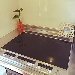キッチン/コンロ周りには物を置かない/IH自分で取り付けました/IHクッキングヒーター/高台にある家...などのインテリア実例 - 2019-01-26 16:34:11