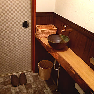 バス/トイレ/トイレ/手洗い鉢/和モダン/楠...などのインテリア実例 - 2019-07-02 13:58:16