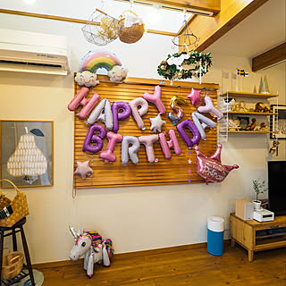 ユニコーン/バルーンデコレーション/5歳女の子/娘の誕生日/サプライズ...などのインテリア実例 - 2020-01-24 11:34:25